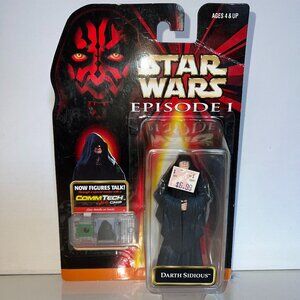 Hasbro Star Wars Episode 1 Darth Sidious Action Figure with CommTech Chip